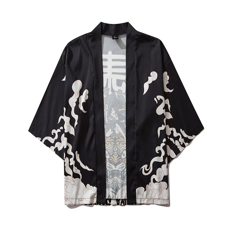 Japonský Štýl Tigra Kimono Tokio Streetwear Haori Muži Ženy Cardigan Japonsko Dievča Župan Čínsky Drak Anime Šaty