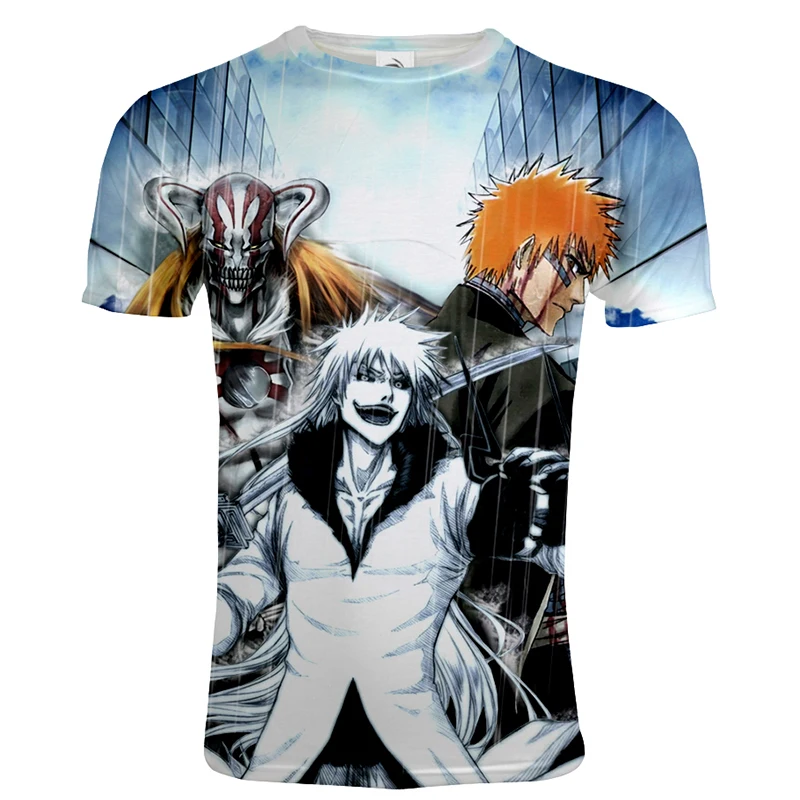 Jar Leto Trendy Anime T-shirt Bleach 3D Vytlačené Muži/Ženy Streetwear Tričko Športové Bežné Teeshirt Hip Hop Móda tričko