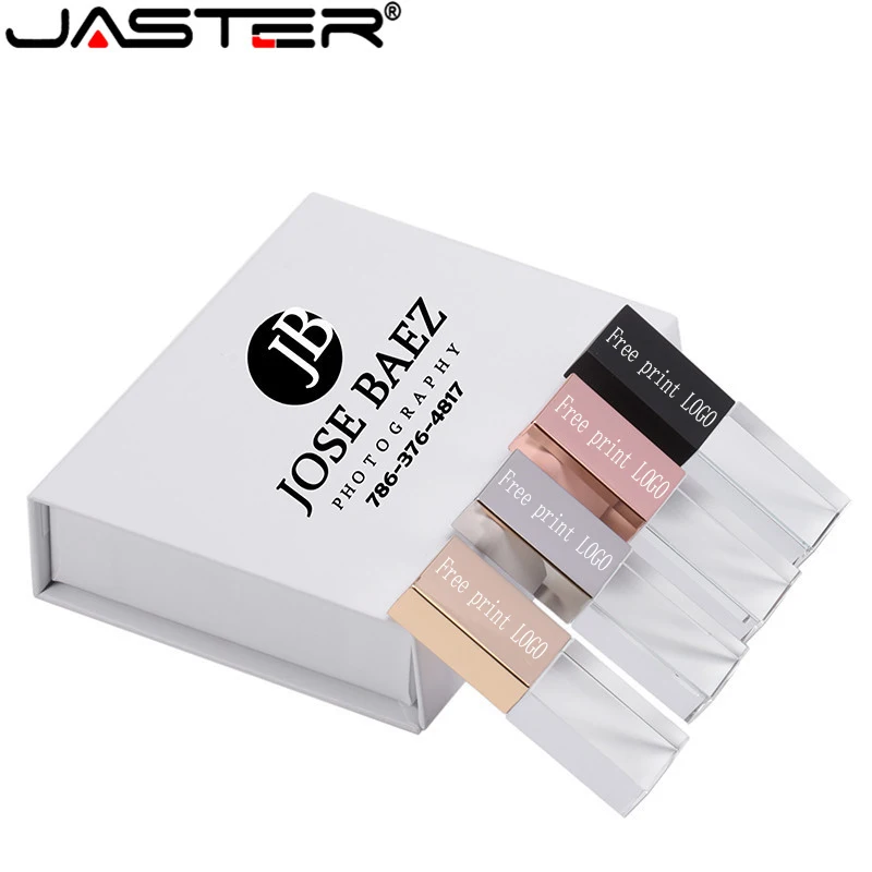JASTER USB 2.0 Nový crystal Vlastné LOGO Crystal Pamäť Flash s Darčeka 4 GB 8 GB 16 GB 32 GB, 64 GB (Viac 10pcs Zadarmo Logo)