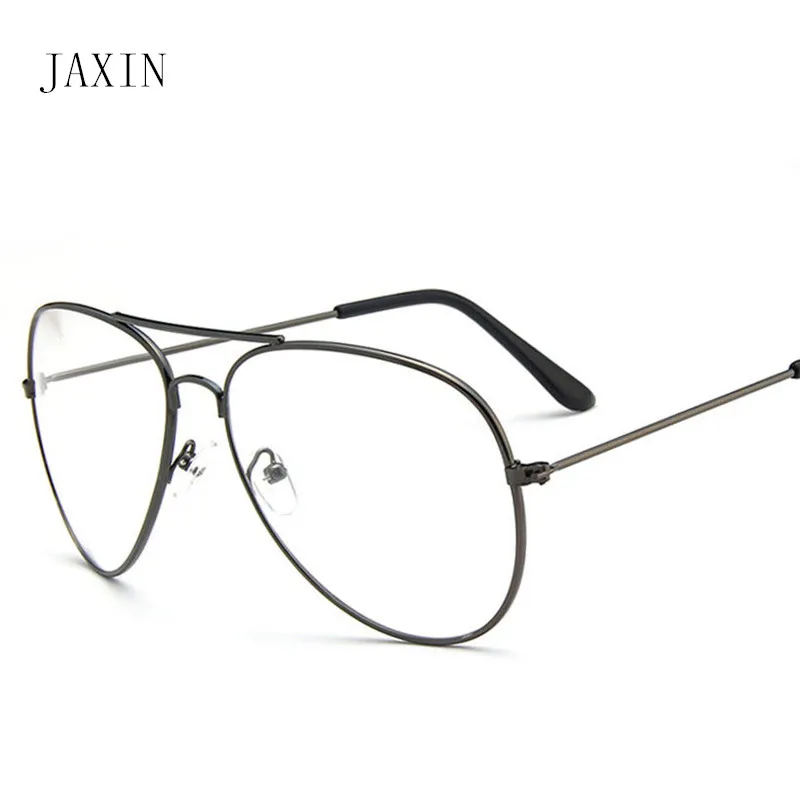 JAXIN Módne kovový rám okuliarov Ženy dizajn značky transparentné sklá atmosférických trend wild ploché zrkadlo UV400oculos feminino