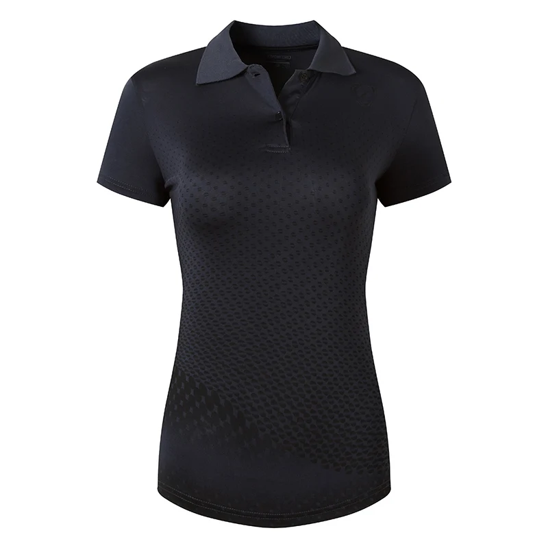 Jeansian Žien Bežné Dizajnér Krátky Rukáv T-Shirt Tee Košele Tričko Golf, Tenis, Bedminton SWT273 Black2