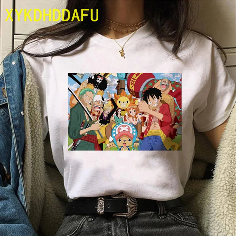 Jeden Kus Luff T Shirt Vtipné Ženy, Komiksu, Japonskej Anime Nové Streetwear Kawaii Harajuku Letné Tričko T-shir Žena Topy Čaj