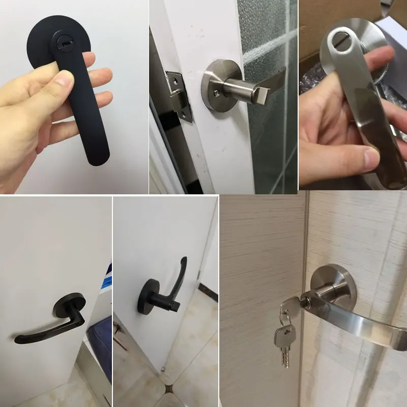 Jeden rukoväť skrutka zámok,Pre Wc, kúpeľňa,spálňa, s Kľúčom alebo Bez kľúča,čierna, zlatá farba,jednoduchá inštalácia,dvere, kovania