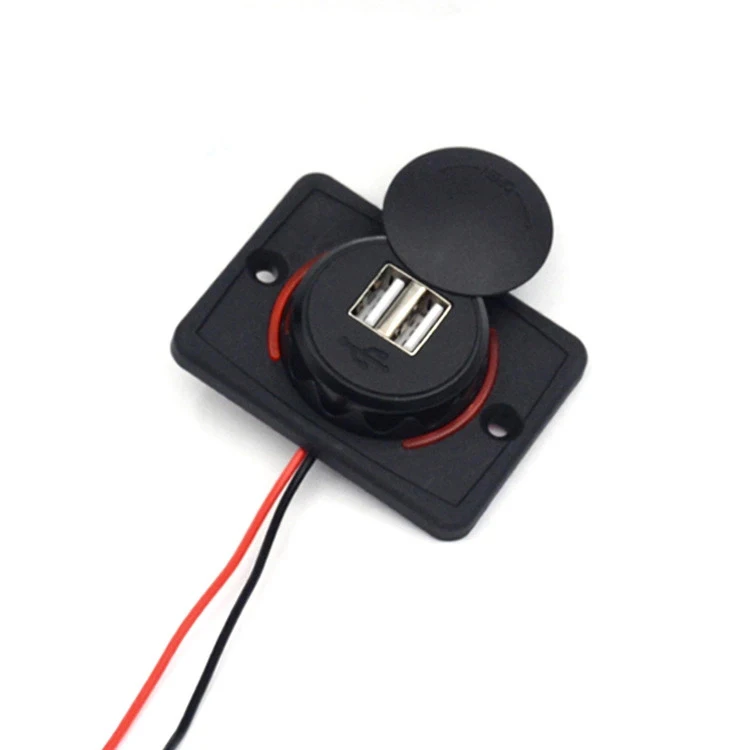 Jednoduchá Inštalácia Duálny USB Nabíjačka Zásuvky elektrickej Zásuvky Nepremokavé Morských 4.8 LED Svetlo pre 12V/24V Auto RV Loď Motocykel Mobile
