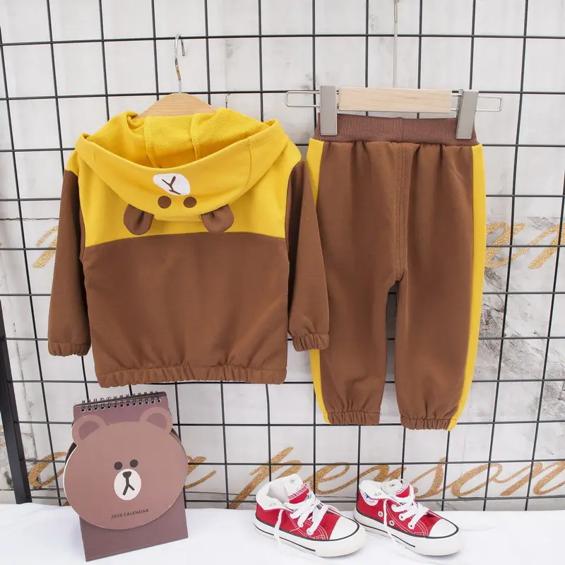 Jeseň Deti Baby Chlapci Dievča Oblečenie Cartoon Hoodies Outwear Nohavice 2ks/súpravy Dojčenská Deti Ležérne Oblečenie Batoľa Tepláky
