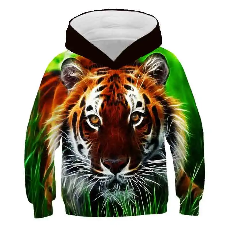 Jeseň Zima hot predaj zvierat kráľ zver tiger Mikina Jeseň Oblečenie Rukáv Cartoon Pulóvre Deti Oblečenie