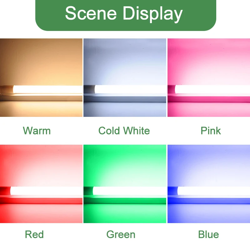 Kaguyahime RGB 360 Stupňov, Svetlé LED Trubica T8 Svetlo 220v 10w 60 cm 2Feet LED T8 Žiarivky T8 Trubice, Červené, Modré, Ružové a Modré