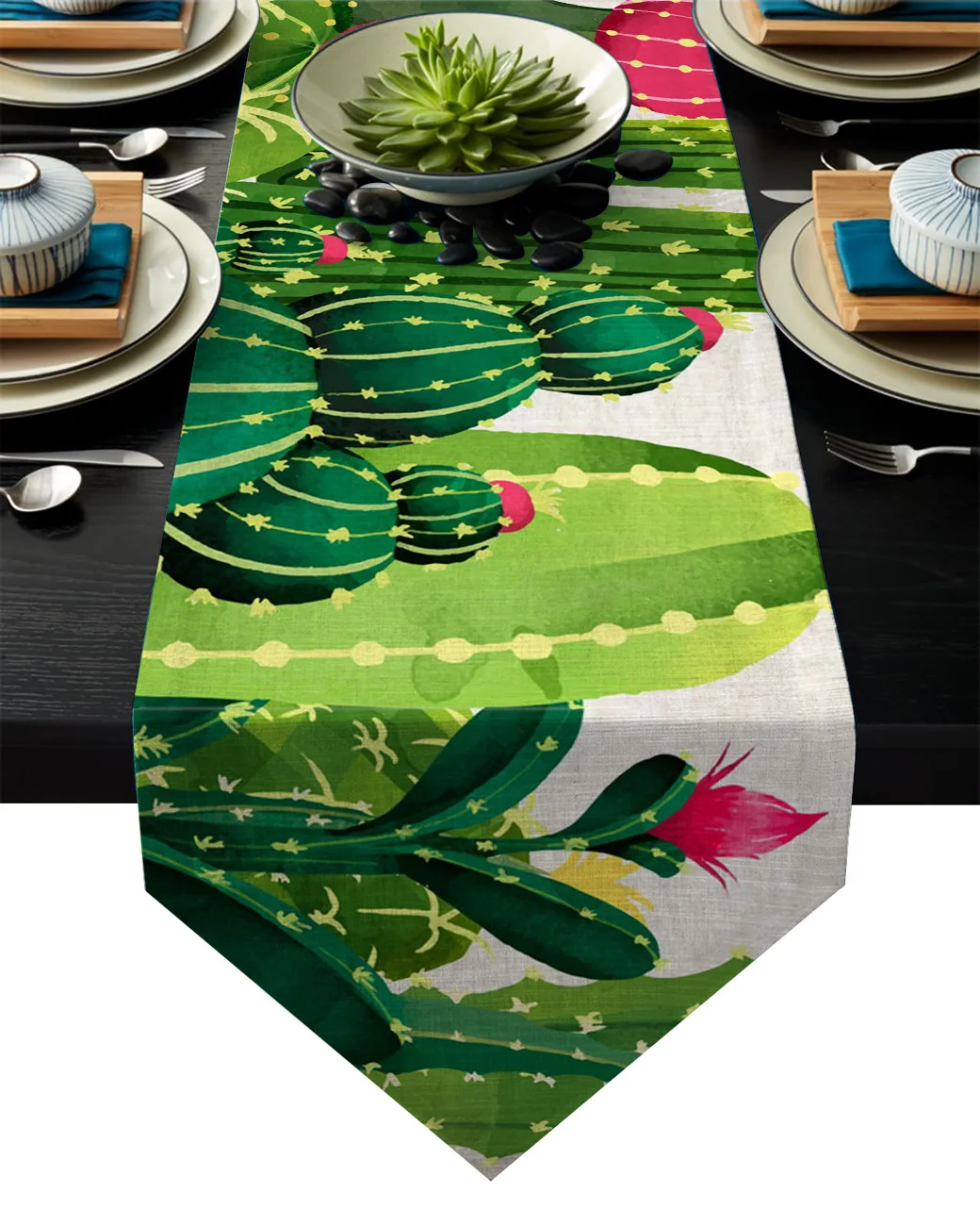 Kaktus Pozostávajúce Z Vzory Stôl Runner Domova Obrus Stolové Prestieranie pre Svadobné, Vianočné Výzdoba pre Domáce Tabuľka