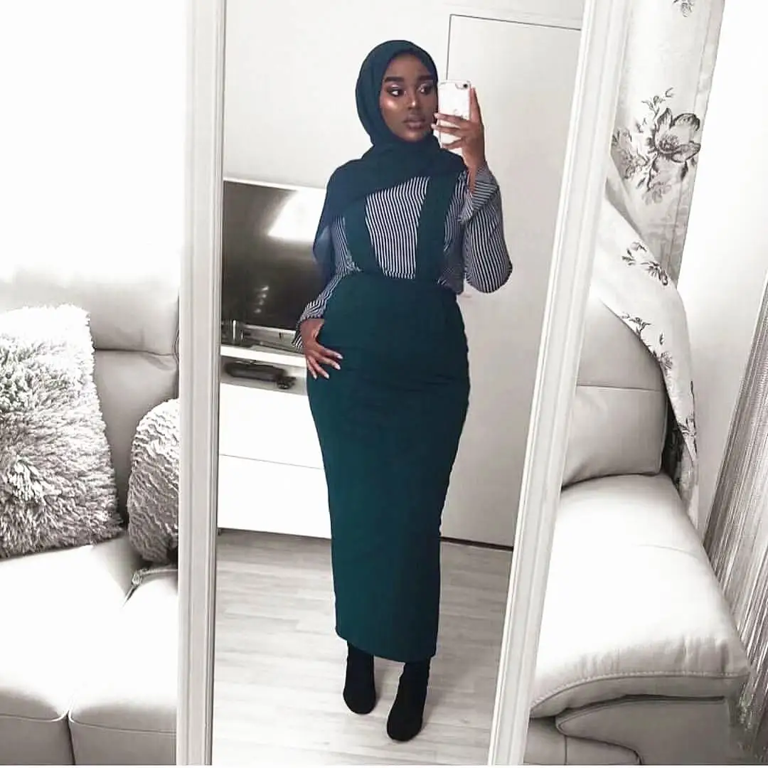 KALENMOS Dubaj Arabských Abaya Moslimských Sukne Ženy, Podväzkové Maxi Ceruzka na Blízkom Východe Bodycon Elastické Vysoký Pás Dlhé Islamské Oblečenie
