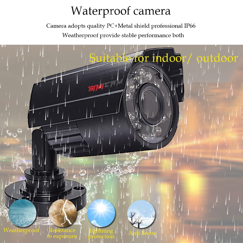 Kamerový systém CCTV kamerové videorekordér 4CH DVR AHD outdoor Kit Kamera 720P 1080N HD nočné videnie 2mp nastaviť