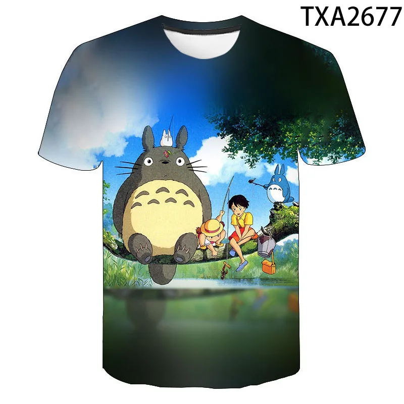Karikatúra animácie Totoro 3D Tričká Bežné Chlapec dievča Deti Streetwear Módy Vytlačené T-shirt Muži, Ženy, Deti v Pohode Topy Čaj