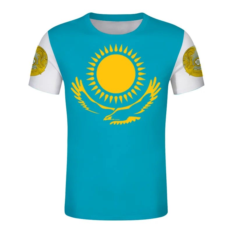 Kazachstan Vlastné Mužov Šport kazašský tshirts DIY QAZAQSTANE Znak T-Shirts Prispôsobiť KZ Krajine ruskej KAZ Kampaň tričko