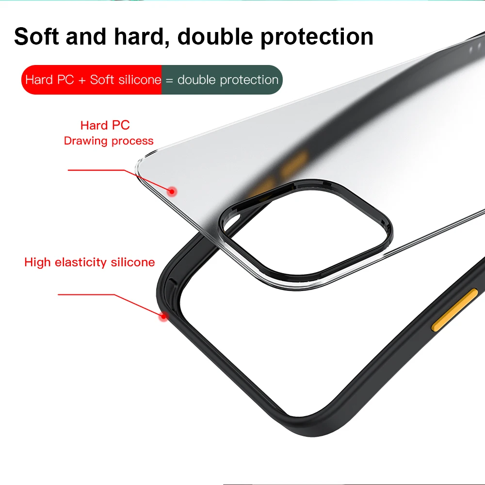 KEYSION Módne Matte puzdro pre IPhone 12 Mini 12 Pro Max 2020 Transparentné Shockproof Zadný Kryt pre Apple IPhone 11 Pro Max