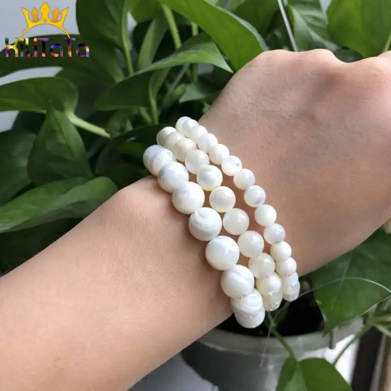 Kolo Biela perleť Mop Perly Prírodné Voľné Korálky Pre Šperky, Takže DIY Náramok, Náhrdelník 15