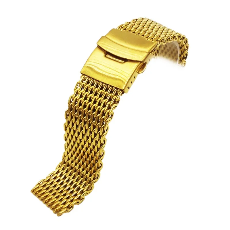 Kovový Remienok Univerzálny Milanese Watchband 18 mm 20 mm 22m 24 mm Nerezová Oceľ Remienok Zápästie Pás Náramok Čierne Zlato Push Spona