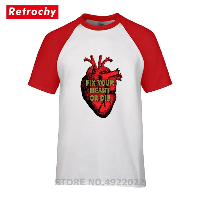 Kreatívny Dizajn Červené Srdce Tričko Letná Novinka Pre-Bavlna Opraviť Vaše Srdce, Alebo Zomrieť Twin Vrcholy T-Shirt Nové pánske 3D Vytlačené T Tričko