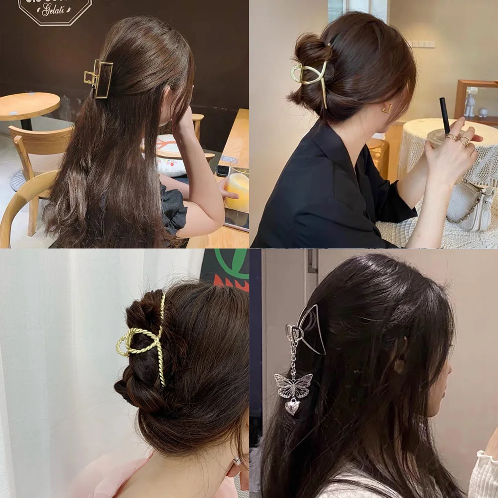 KRÁĽOVNÁ ELISA Duté Kovové Vlasy Pazúr Zlato hlavový most pre Ženy, Dievčatá Roztomilý kórejský sponky do vlasov Vlasové Doplnky 2021 Motýľ pokrývku hlavy