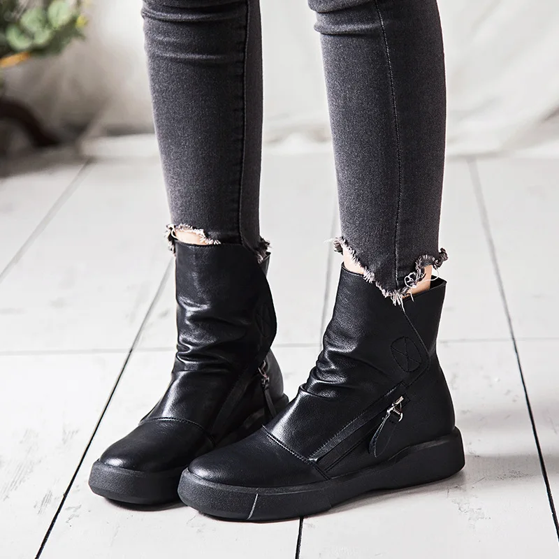 Kvalitné originálne kožené topánky ženy čipky jeseň zimná členková obuv pre ženy platformu vysoké podpätky, topánky tyh6
