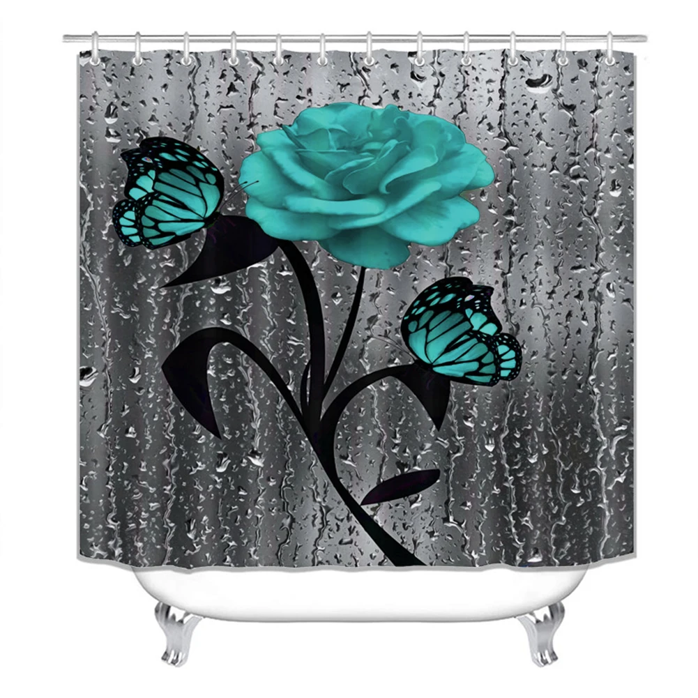 Kvetinový Vytlačené Domácnosti, Moderný Soft Sprchový Záves Módne Rohože Hotel Kúpeľňa Decor Polyester Umývateľný Príslušenstvo Koberce