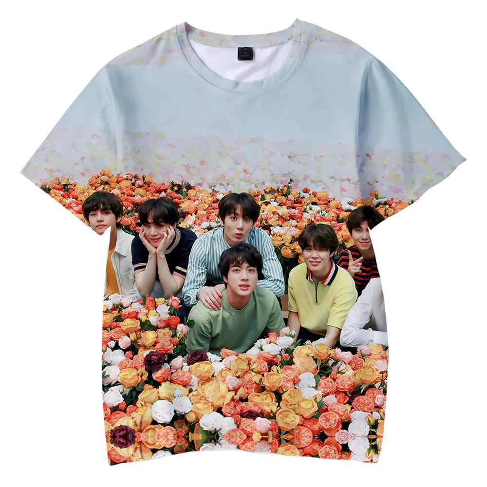 Kórejský Módne Harajuku Streetwear 3D Kpop T Shirt Muži/ženy Hip Hop K-pop Tričko Žena Krátky Rukáv 3D Dieťa Tee Tričko Femme