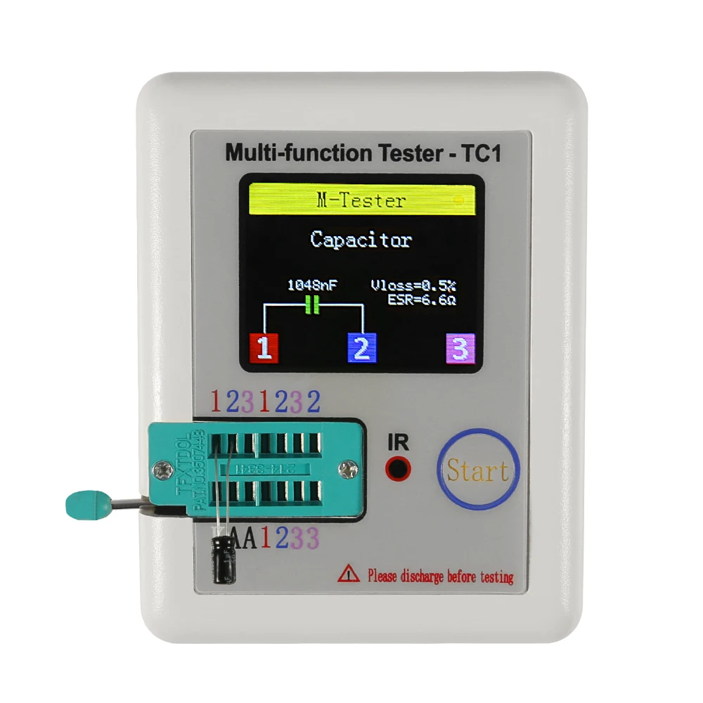 LCR-TC1 3,5 palcový Farebný Displej Multifunkčný LCD Podsvietenie Tranzistor Tester pre Dióda Triode Kondenzátor Odpor Tranzistora