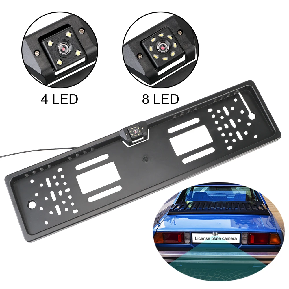 LEEPEE Auto parkovacia Kamera 4/8 LED Parkovacie Pomoc Senzor Auta Európskej špz Rám Univerzálna Auto Príslušenstvo