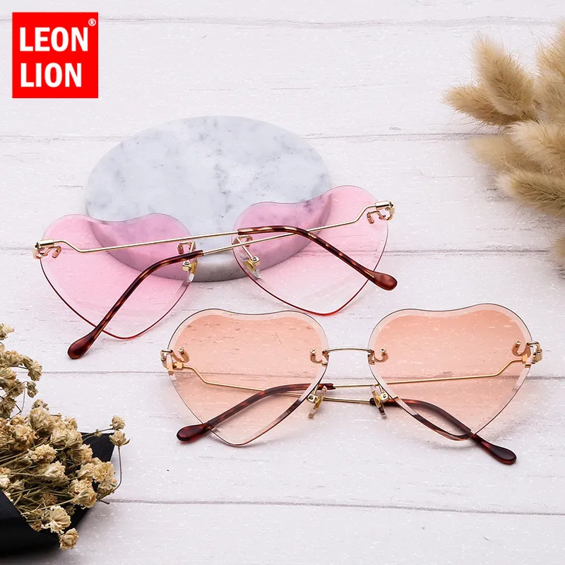 LeonLion 2021 bez obrúčok Ženy slnečné Okuliare Odtiene Luxusné Značky Dizajnér Slnečné Okuliare Candy Farby UV400 Oculos De Sol Feminino