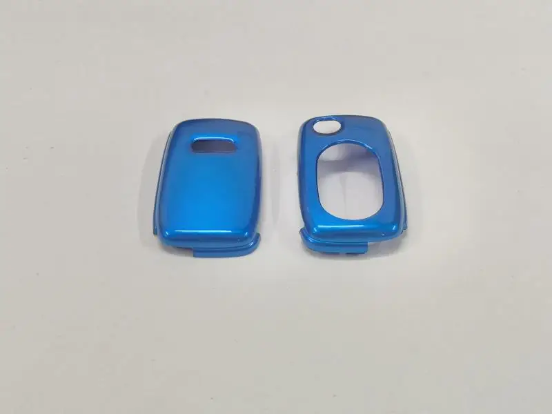 Lesklý Kovový Modrá Farba (Oválny Tvar) Pevných Plastov Diaľkové Tlačidlo Ochrana puzdro Pre Audi A3 8 L A4 B5 B6 TT MK1 A6 C5