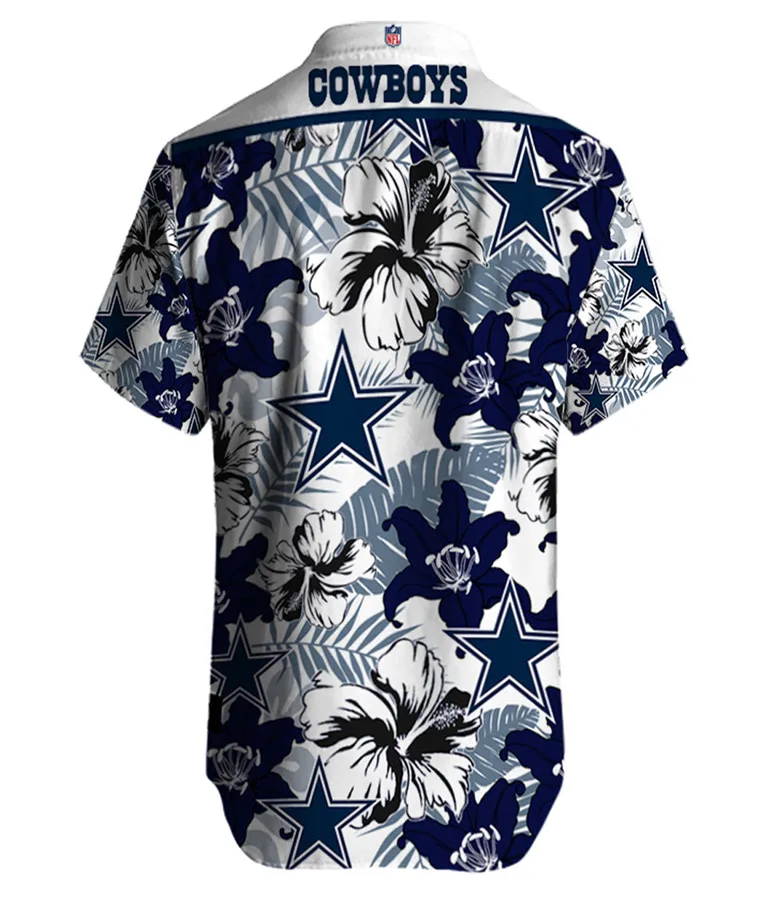 Letné Bežné Mužov Krátky Rukáv Dallas Stojan Golier Voľné 3d Tlač Cowboys Havajské Košele Rýchle Suché Beach Oblečenie