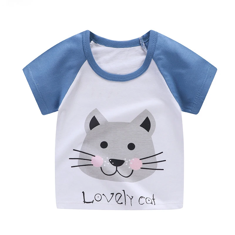Letné chlapec, dievča, baby, deti t-shirt steh batoľa deti oblečenie roztomilý oblečenie košele módne bavlna cartoon grafické tričko