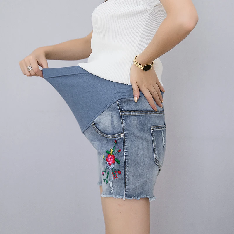 Letné Krátke Materskej Čipky Jeans Nohavice pre Tehotné Ženy Oblečenie Tehotenstva Šaty, Šortky Brucho Džínsy 2020 Nové Plus Veľkosť XXL
