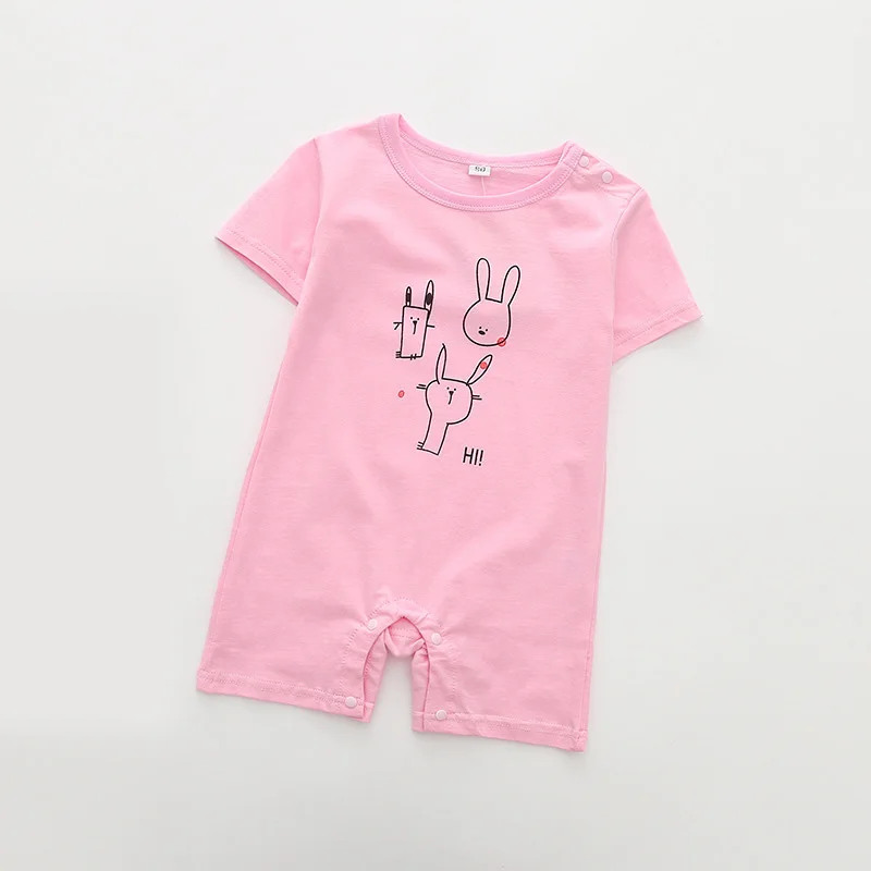 Letné Novorodenca Chlapec Romper Krátky Rukáv Jumpsuit Karikatúra Roztomilý žirafa Vytlačené Baby Remienky Detské Oblečenie 3 6 9 12 M