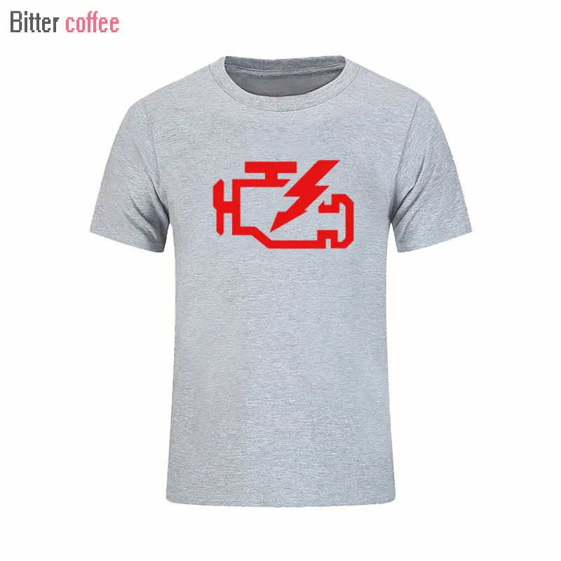Letné Nové CHECK ENGINE SVETLO Tlač Bavlna T-shirt Muž Krátke Rukáv Tričko Bavlna Bežné Muž Top tee Európskej Veľkosť