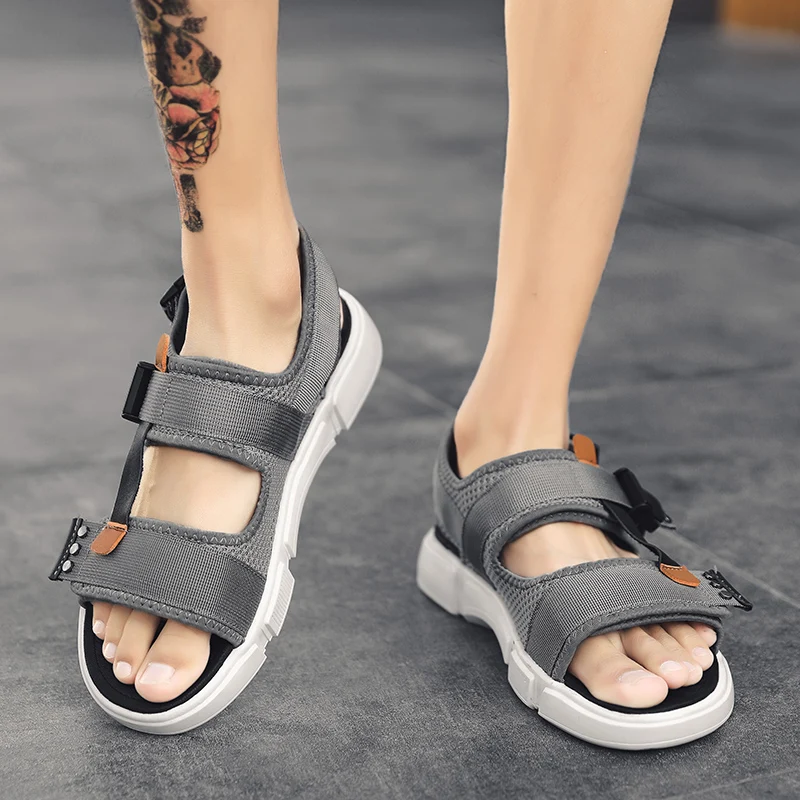 Letné pánske Plátno Sandále Pracka Slip Dizajn-na Bežné Gladiator Sandále Pre Male Móda Mužov Plážové Sandále Zapatillas 007M