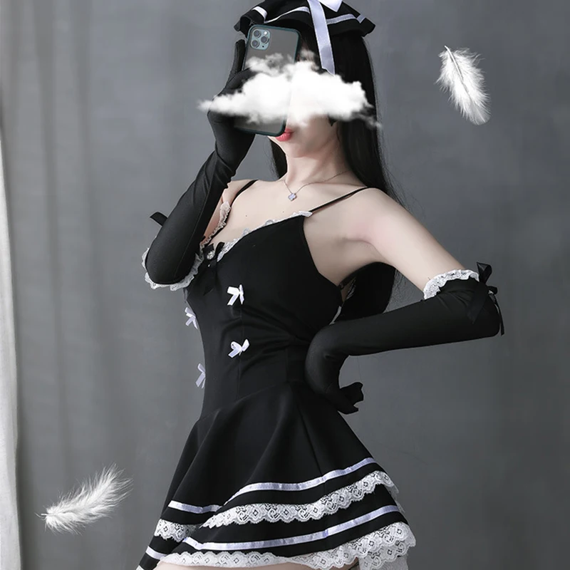 Lolita Jednotné Sexy Oblečenie Plus Halloween Kostýmy pre Dospelých Žien Slúžka Šaty Cosplay Bielizeň Neskoro v Noci francúzska Slúžka Kostým