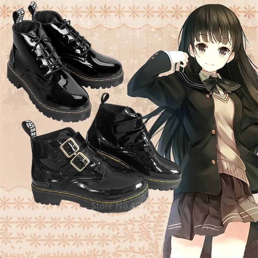LoveLive Japonský Študent Lolita Topánky Kawaii College Girl PU Kožené Prímestských Anime Cosplay Gotický Platformu JK Topánky