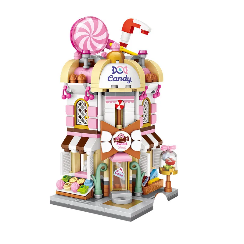 LOZ Mini 485pcs Tehly Ulice Mesta Matica Candy Hra ToyRoom Retail Store Obchode 3D Architektúra Stavebné Bloky Pre Deti, Darčeky, Hračky