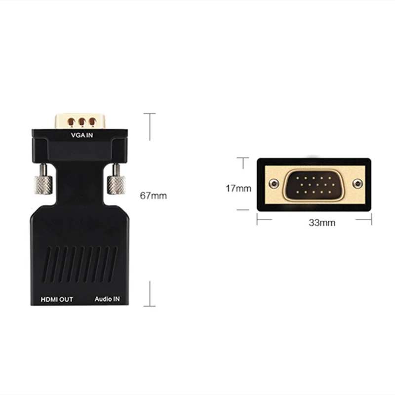 LS VGA Samec na HDMI Žena Converter pre Audio Adaptér, Káble, 720/1080P pre HDTV Monitor, Projektor, PC Notebook, TV-Box a PS 3 4