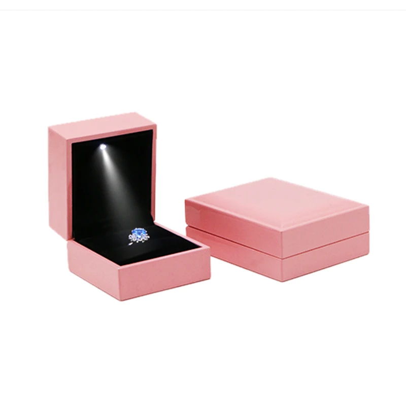 Luxusné LED Šperky Box pre Valentines Day Dekor Krúžok Darčekové Balenie Jemné Náhrdelník Prívesok na Šperky Zobraziť Organizátor