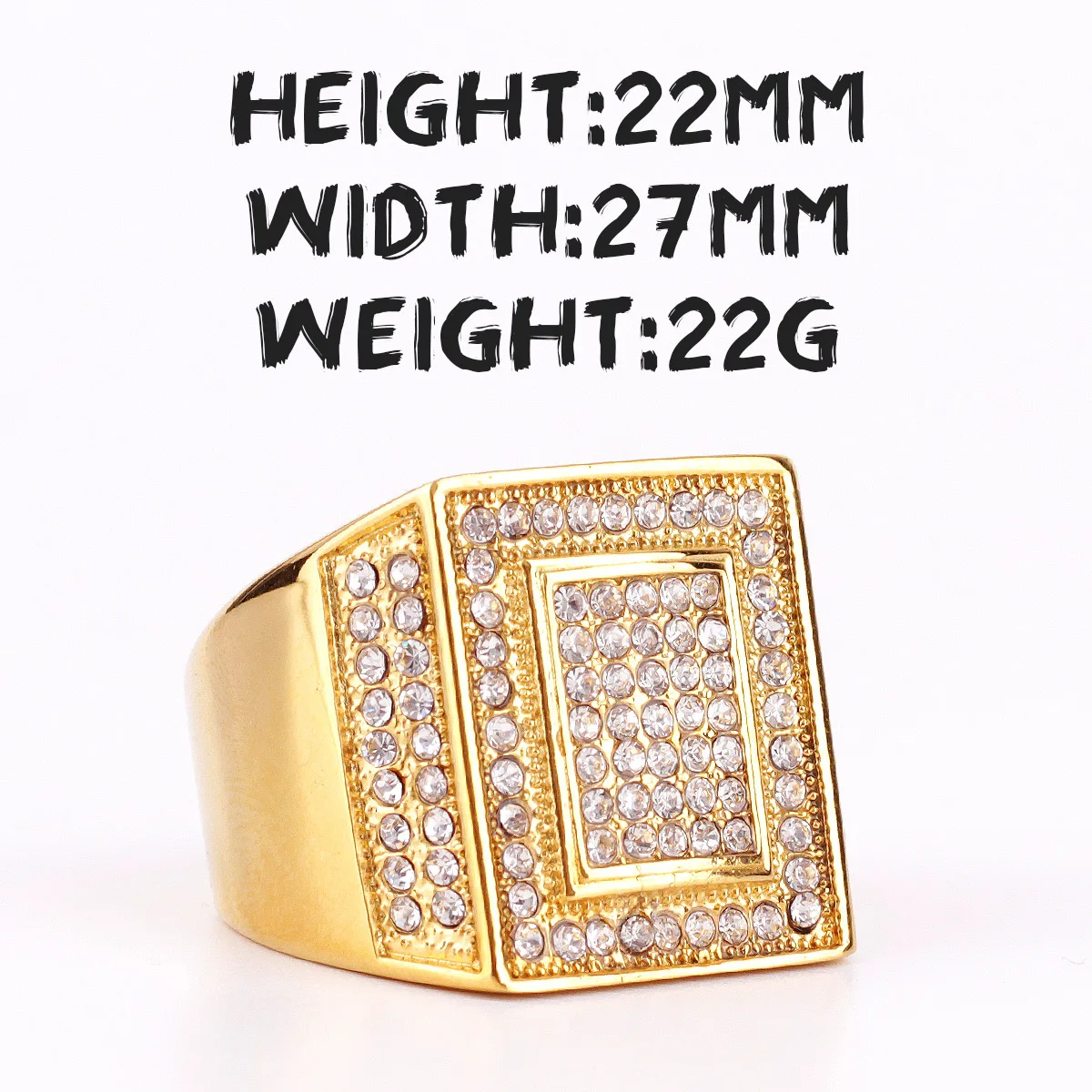 Luxusné Zlaté Drahokamu Nehrdzavejúcej Ocele Pánske Prstene Jednoduché Trendy Pre Mužov Priateľ Biker Šperky Tvorivosti Darček Veľkoobchod