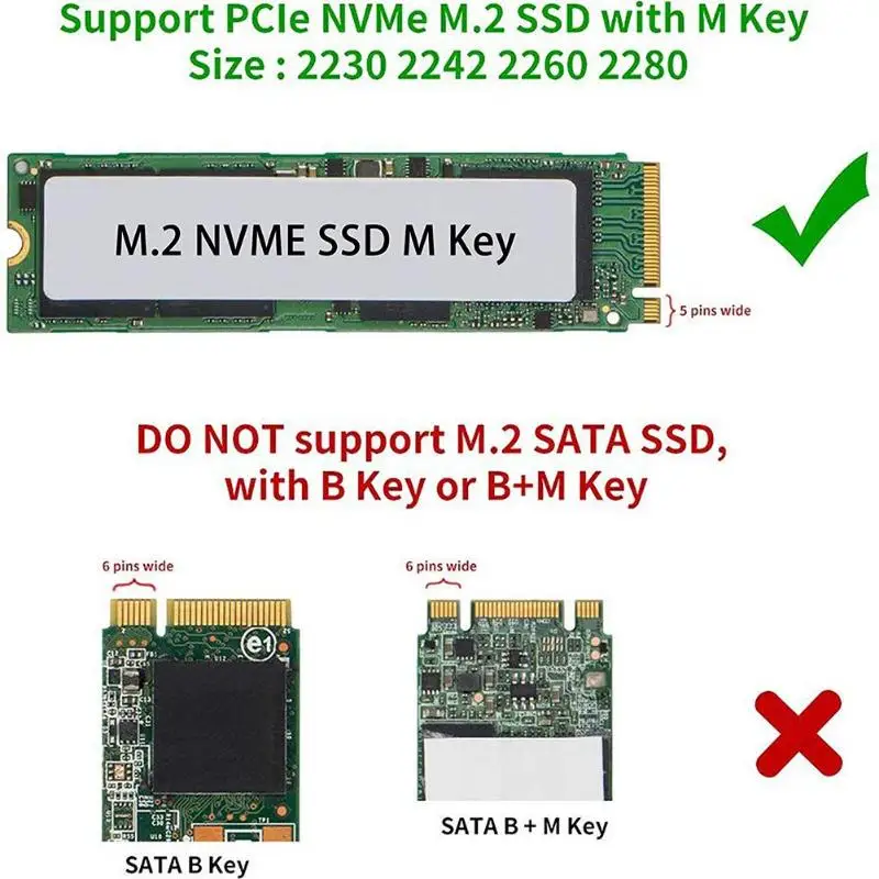 M. 2 NVME SSD M Kľúč USB 3.1 Adaptéra PCI-E PCIe na USB 3.0 ssd Disk Interný Konvertor Karty pre 2242/2260/2280