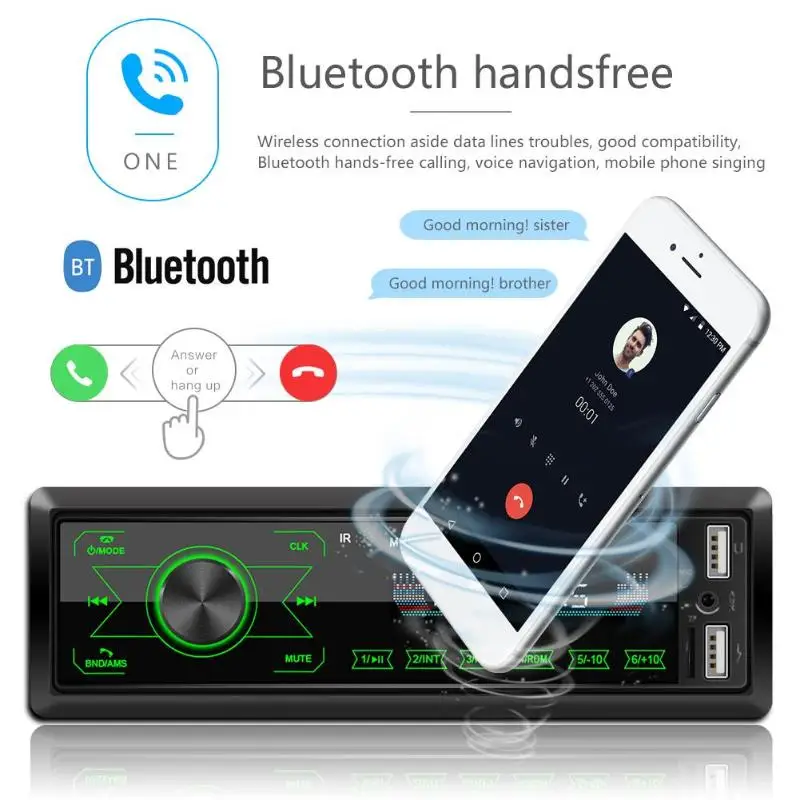 M10 1 DIN Auto Stereo MP3 Prehrávač V Dash AUX-in FM Rádio Prijímač, Vedúci Jednotky Bluetooth Handsfree Hovor Multifunkčný Prehrávač Hudby