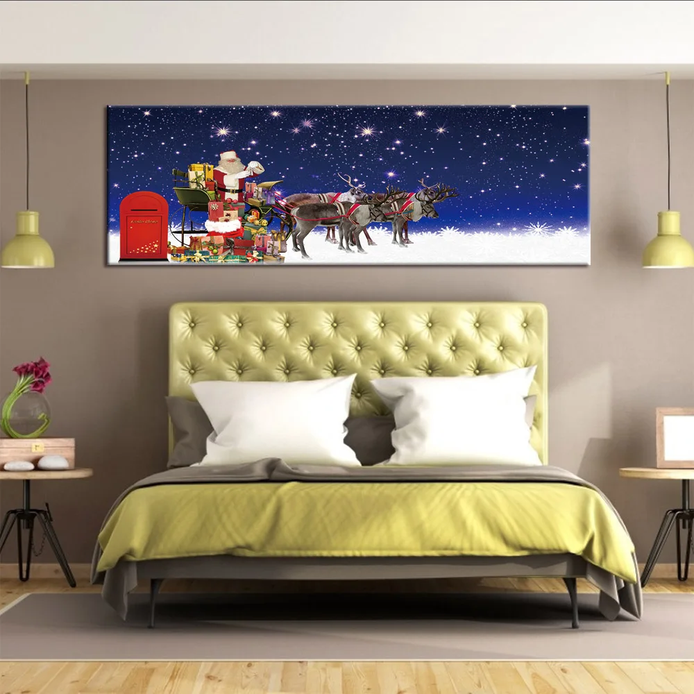 Maliarske plátno 1 kus Vianočný Sob Komické HD Plagáty a Vytlačí Plátno, Maľovanie na obývacia Izba doprava zadarmo