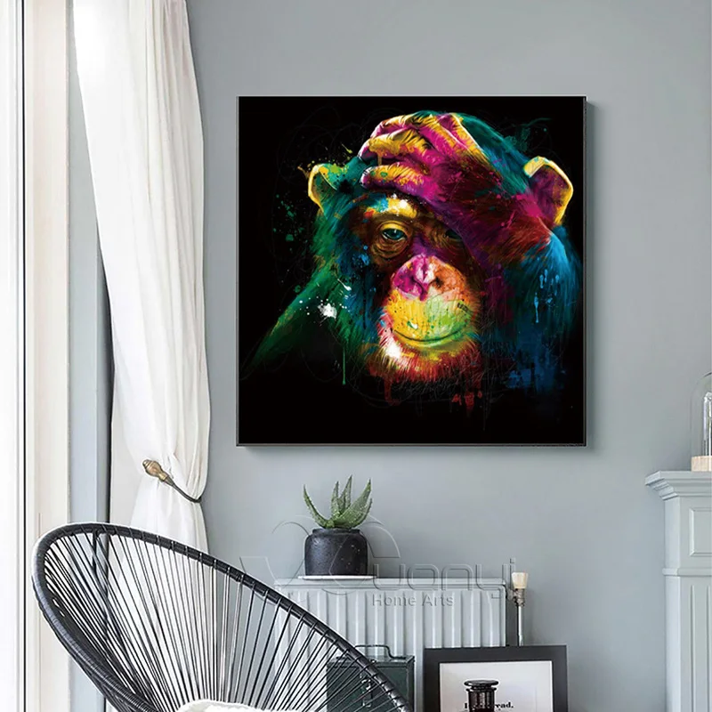 Maliarske plátno Pre Obývacia Izba Domova Moderné Nástenné Art olejomaľba Plagát, Tlač Zvierat Opičí Muž Opice Obrázok POP umelecké Diela