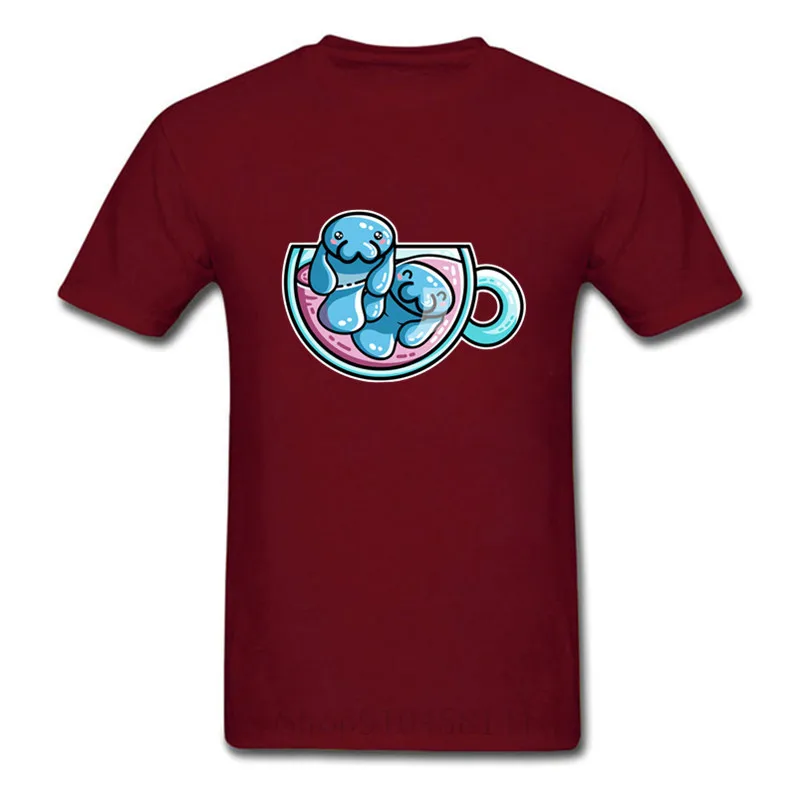 Manatee čaj slovná hračka T-Shirts roztomilý blobfish Tee Tričko kawaii blob ryby nápoj čaj napájačiek T Shirt Mnoho Tvárí Blobfish Tričko