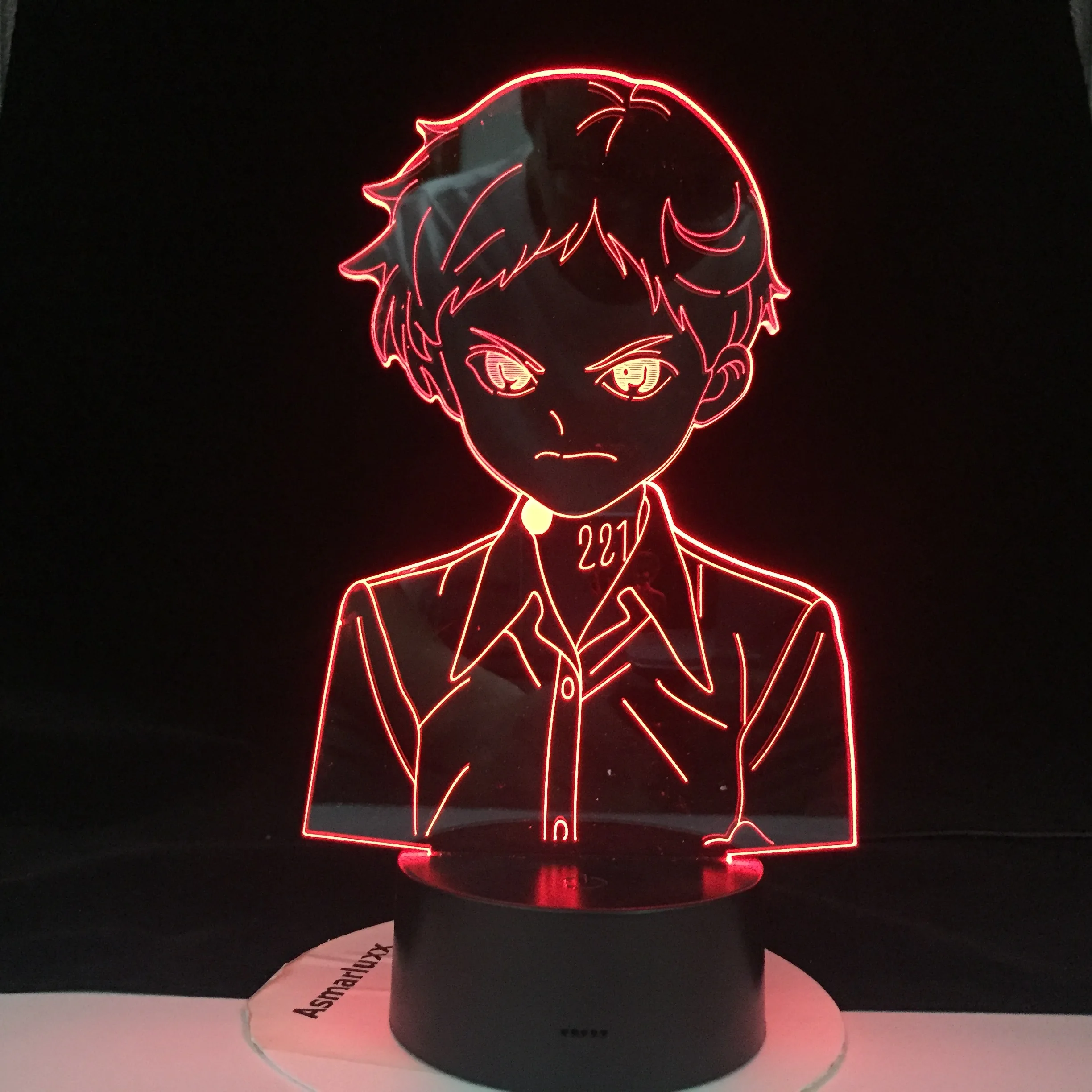 Manga Deti 3D Nočného Posteli Stolná Lampa Japonský Zasľúbenej krajiny nekrajiny Emma Obrázok Led Nočné Svetlo pre Domáce Izba Dekor Darček