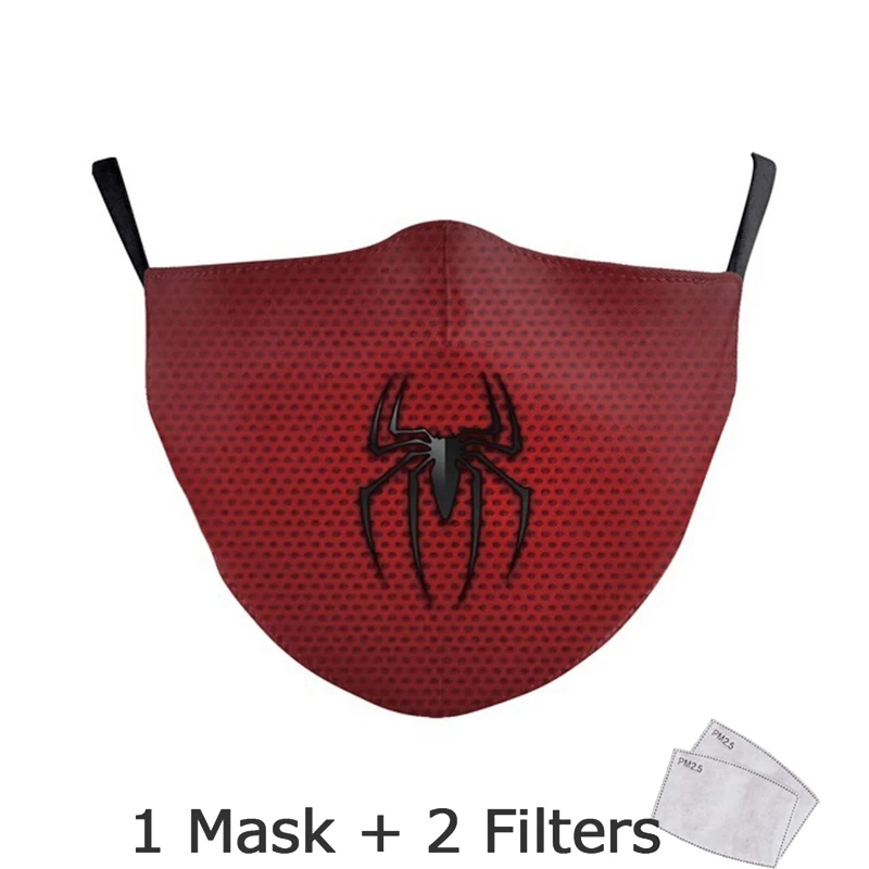 Marvel Superhrdina Tlač Maska pre Dospelých Deti Opakovane Textílie Tvár Masku S Filtrom Proti Prachu PM2.5 Úst Maska Umývateľný Mascarillas
