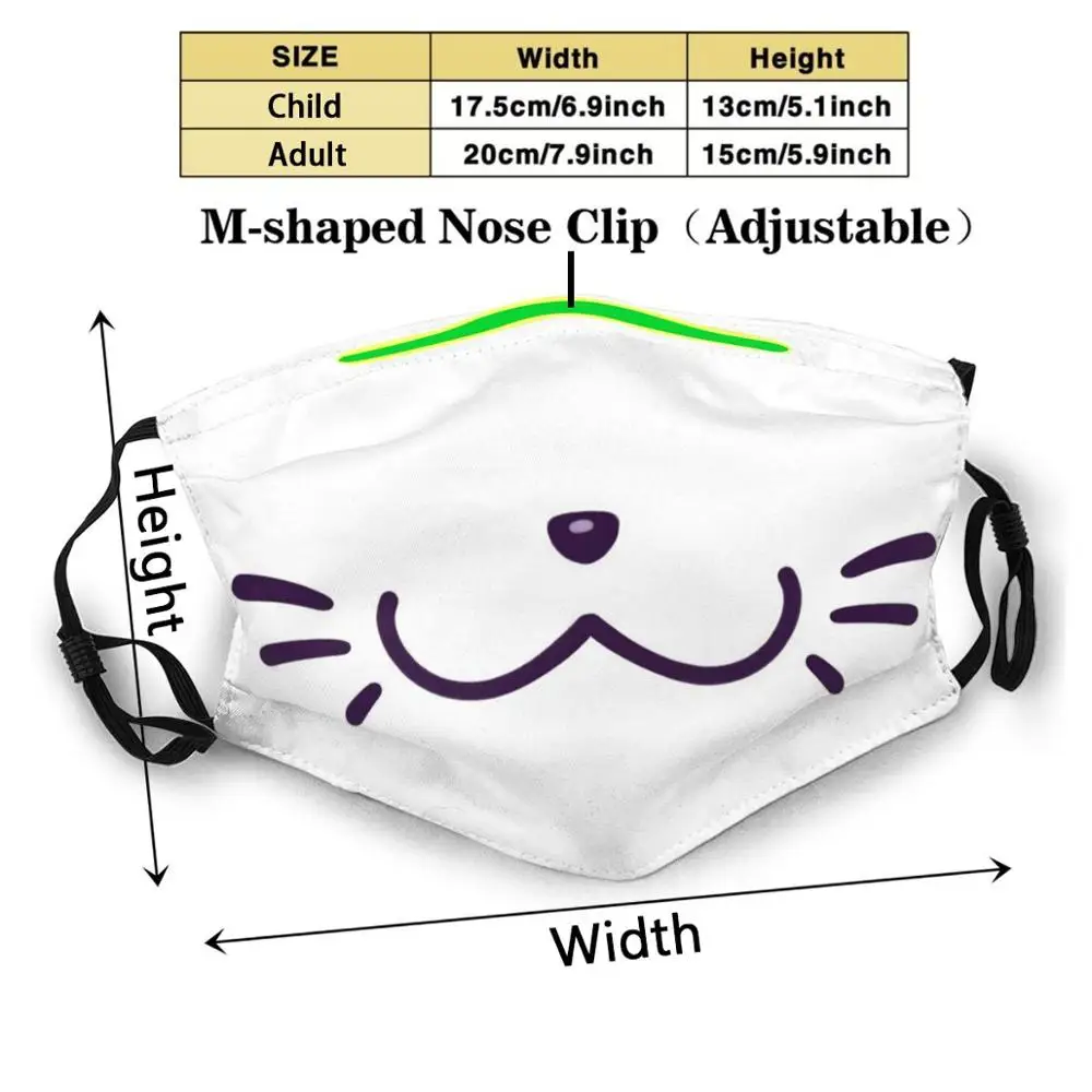 Mačka Dieťa 3d Tlač Opakovane Úst Maska Umývateľný Filter Proti Prachu Masku na Tvár Klobúk V Čase Ahit Klobúk Dieťa Mačka Maska Nyakuza