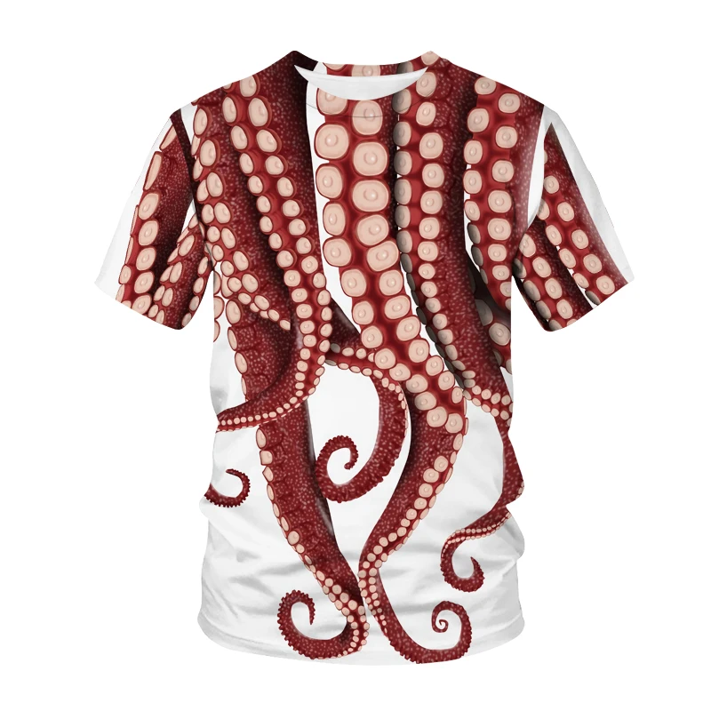 Mens T-Shirt Lete 3d chobotnice, morské organizmu Vytlačené T Košele Mužov Človek Krátke rukáv Tričko Pánske Tees O Krk Topy S-5XL