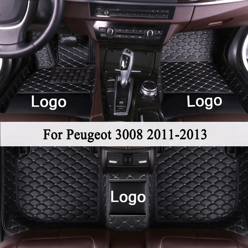 MIDOON Auto podlahové rohože pre Peugeot 3008 2011 2012 2013 Vlastné auto nohy Podložky